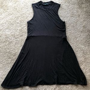 Maurices mock neck black ribbed skater dress